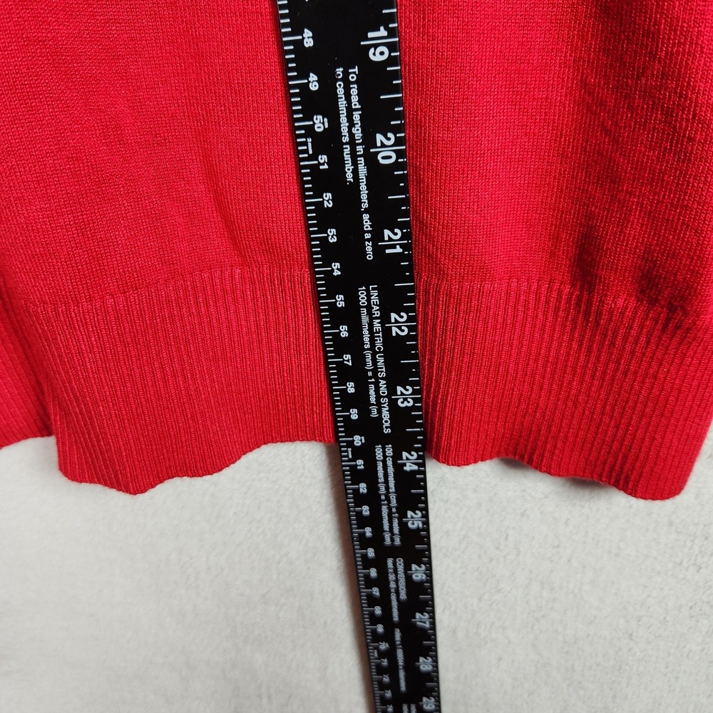Karl Lagerfeld Paris Sweater Womens Small Red Gold Button Sleeve Pullover Office - Picture 9 of 9